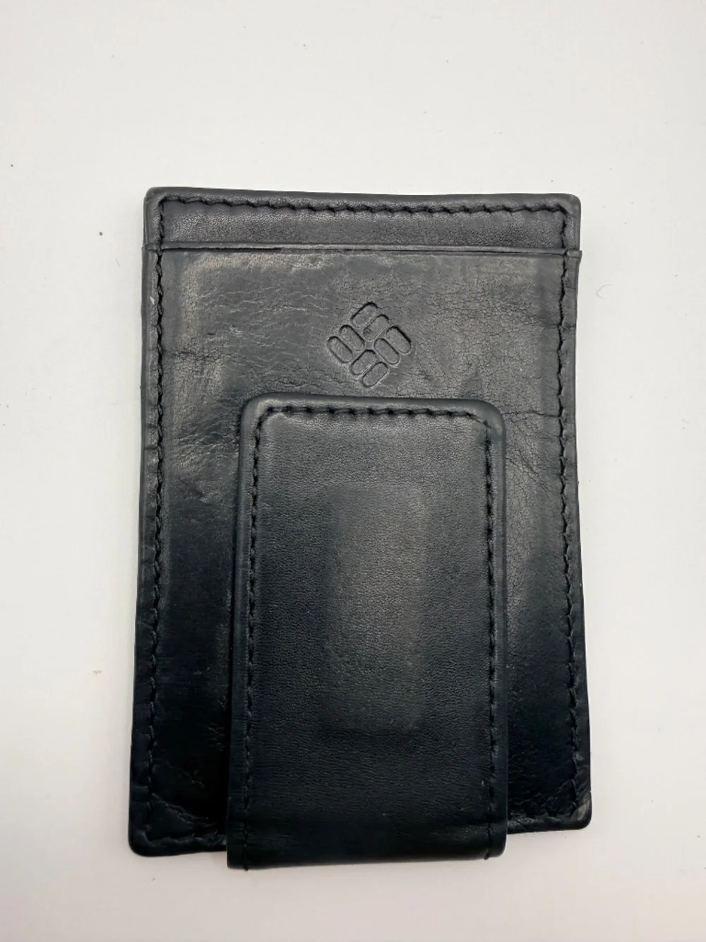 Columbia Genuine Leather Money Clip Wallet Card Holder Black RFID Style